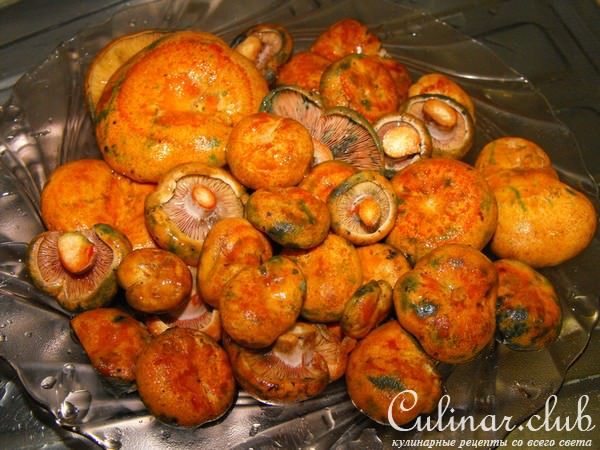 Мясные отбивные из рыжиков.