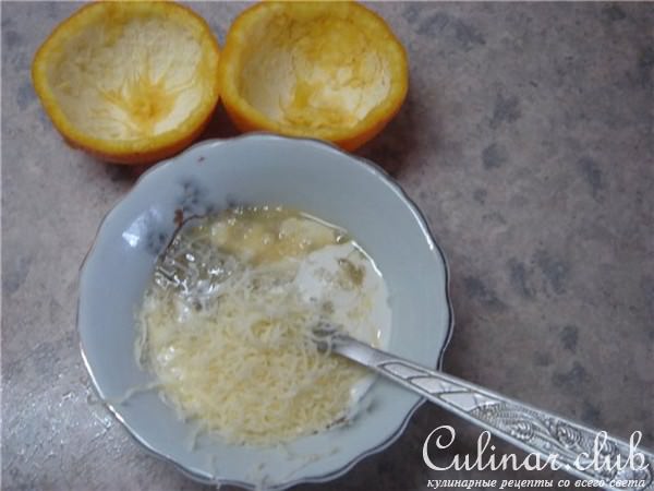 Рыба в апельсиновых чашечках