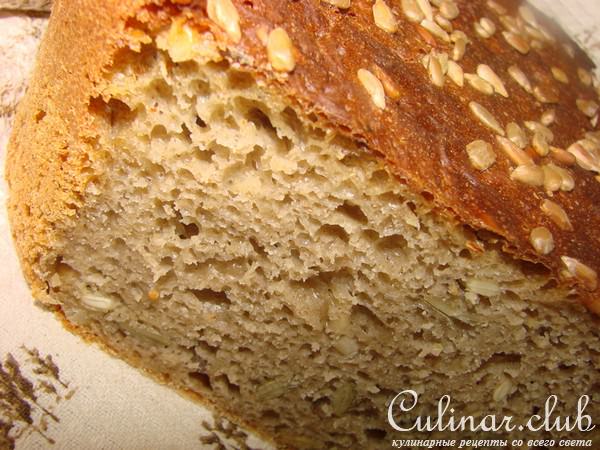 Ржаной хлеб на закваске с семечками:подсолнуха,тыквы,льна (вариант)