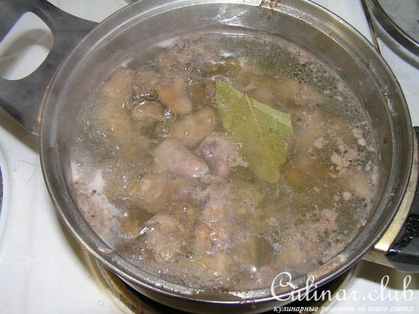 острая закуска из куриных сердечек