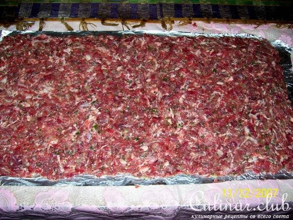 Мясной рулет с грибами