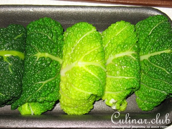 Голубцы из савойской капусты с креветками. Холодная закуска
