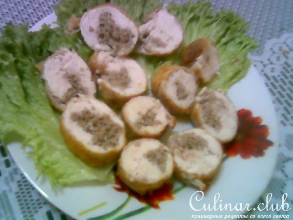 Куриные рулетики со свиным фаршем и розмарином(вариант)