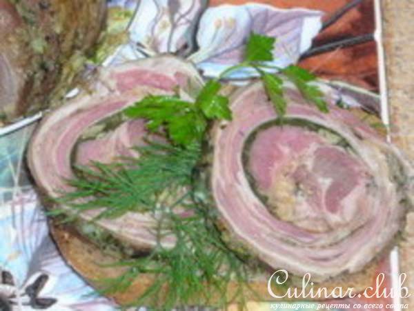 Рулет мясной из бараньей брюшинки