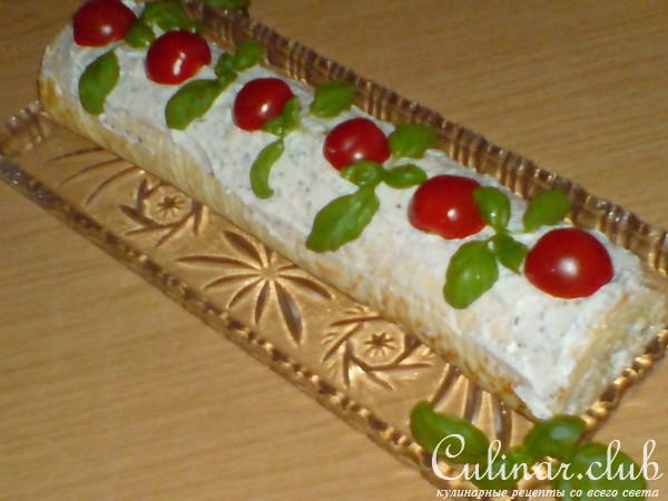 Рулет из цуккини со сливочным кремом