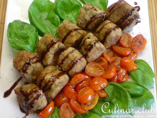 Закуска из запечённых баклажанов и черри//Polpette di melanzane