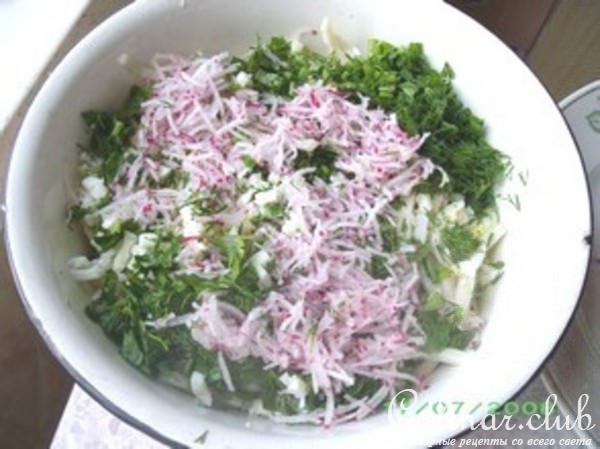 Салат с кальмарами( мой вариант)