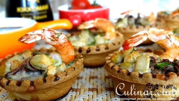 Закусочные тарталетки с морепродуктами (идеи для пикника)