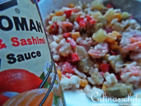 Тортильи с овощами и рыбкой