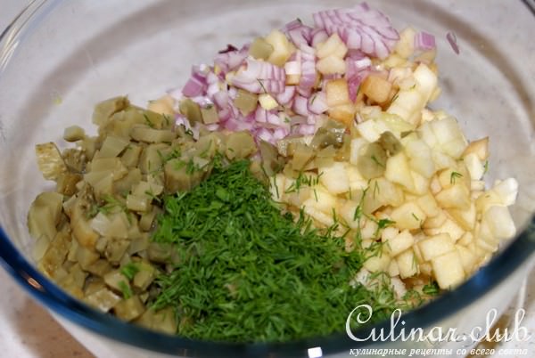 Хрустящие картофельные корзиночки с селёдкой