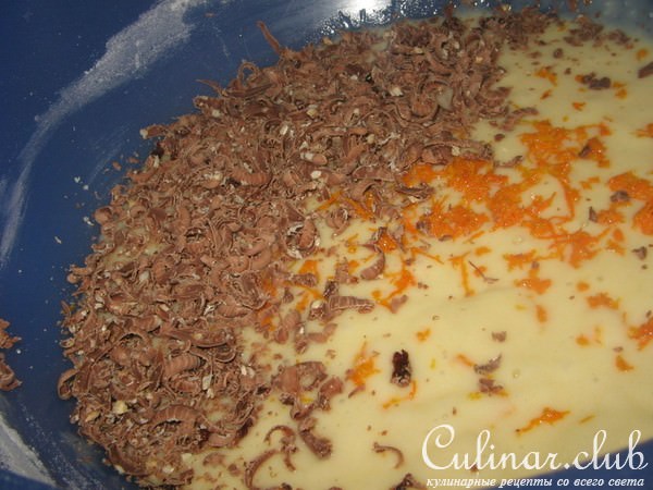 Кекс с шоколадом и цедрой апельсина.
