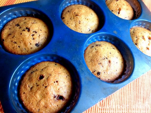 Кексы-маннички с бананом и сырочками
