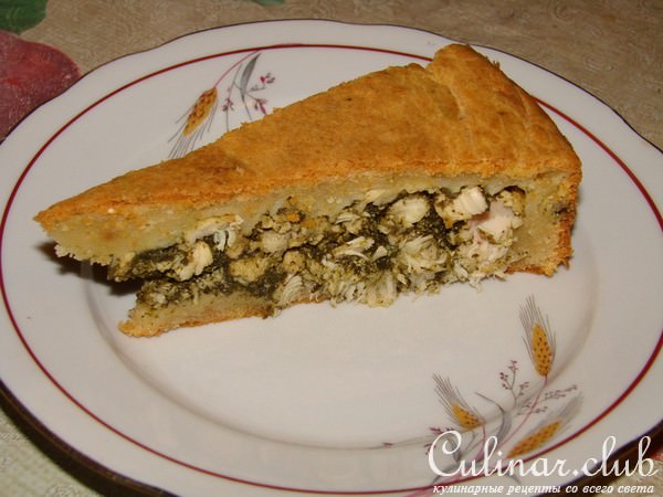 Мясной пирог с курицей и шпинатом
