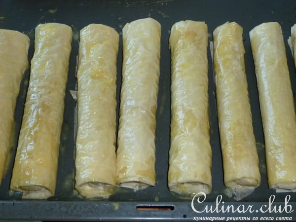 "Сигары" с лисичками и кускусом