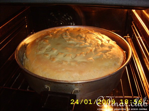 Пирог с мясом и картошкой.