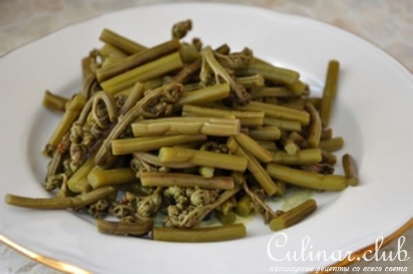 лягушачьи лапки с папоротником и лисичками
