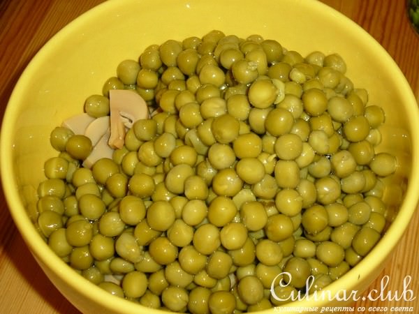Салат с Горошком и Шампиньонами