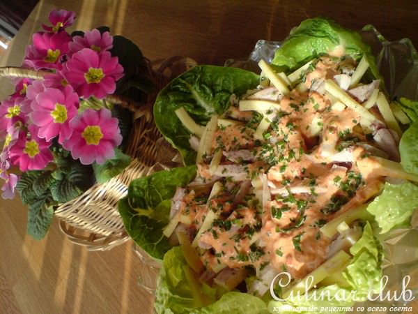 Чешский салат с курятиной и сыром