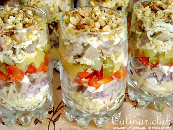 Праздничный салат с языком