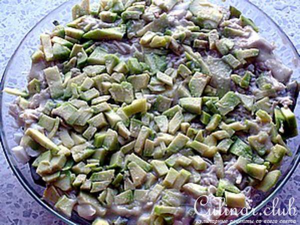 Слоеный салат со спаржей