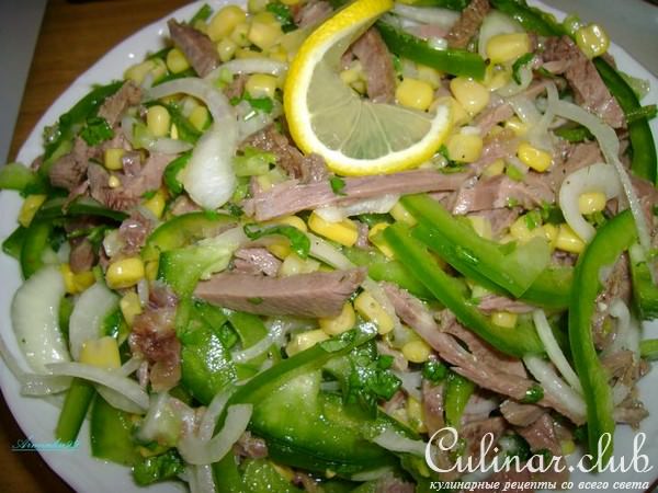 Салат из мяса со сладким перцем