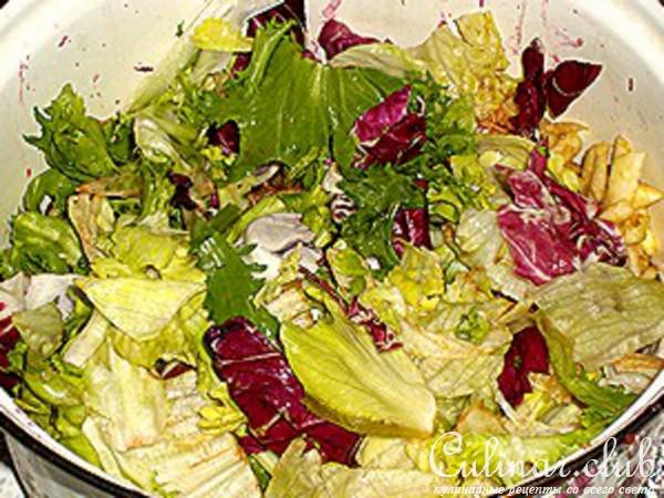 Мясной салат с апельсинами и свеклой
