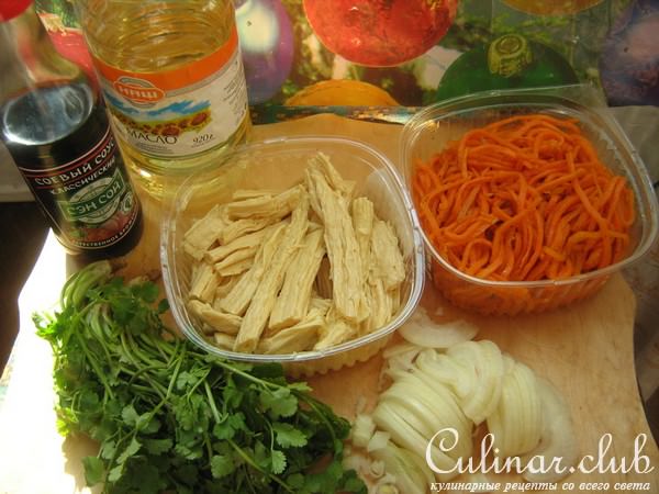 Салат с корейской "спаржей".Быстро и вкусно!