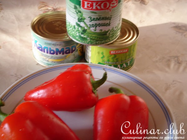 Салат-закуска из морской капусты с кальмарами