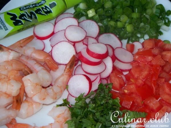 Салат с креветками и редиской !!!