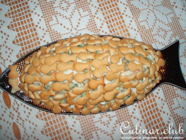 салат с кальмаром