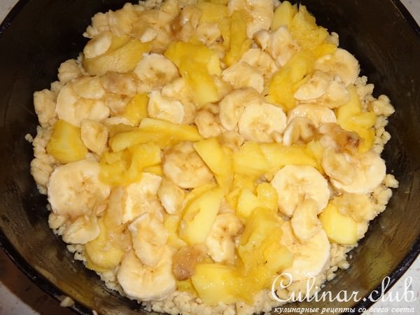 нежный пирог с бананом и манго