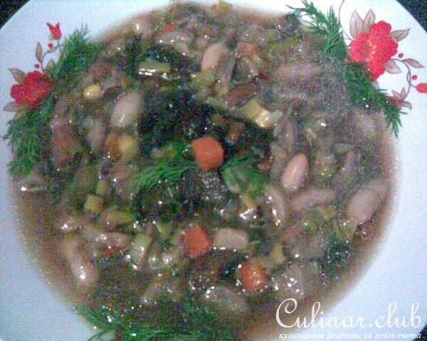 Густой грибной суп с фасолью и овощами (постный)