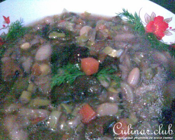 Густой грибной суп с фасолью и овощами (постный)