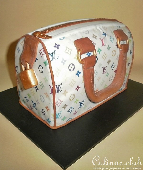 Шоколадный масляный бисквит+ Торт-сумка Louis Vuitton