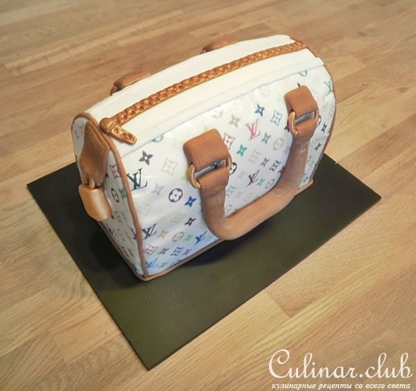 Шоколадный масляный бисквит+ Торт-сумка Louis Vuitton
