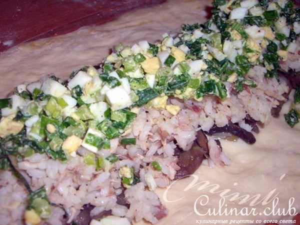 рулет с курицей,шпинатом и грибами