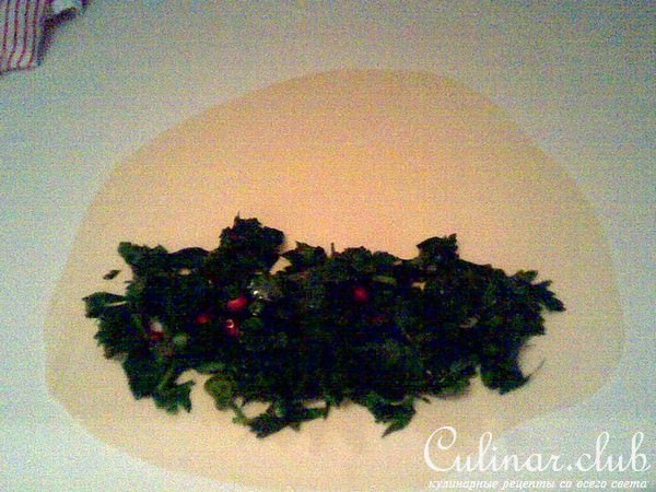 Кутабы с зеленью+гранаты