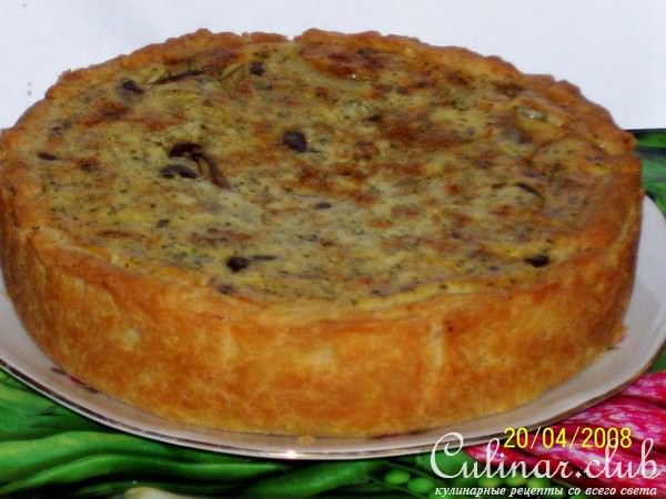 Киш с грибами и картошкой