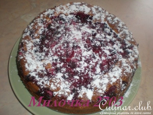 Пирог с малиной